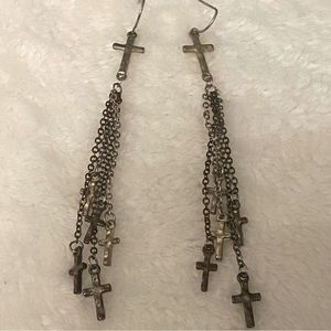 Cross Fringe Earrings